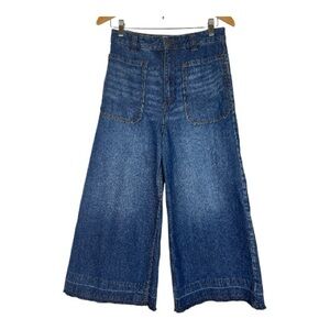 We The Free Sz 27  Dawn To Dusk Crop Wide Leg Jeans Released Hem High Waist